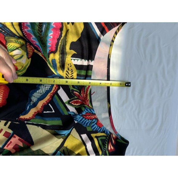 Desigual Rosita Dress M (14) Colorful Floral Stretch Faux Wrap Bodycon Mini - Picture 8 of 16